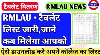 Rmlau टैबलेट लिस्ट|rmlau tablet yojana|rmlau news today|rmlau tablet list|free tablet yojana list