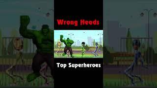 Wrong Heads Top Superheroes Puzzle - puzzles game - superhero wrong heads #Shorts  minigeroes