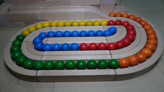 MARBLE RUN WOOD TRACK KADEN DREAM MARBLE PLAY!