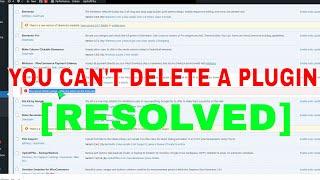 [resolved] You cannot delete a plugin while it is active on the main site