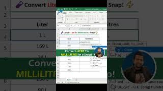 Did You Know? This EASY Trick Converts Liters to mL in Excel!  Excel Tutoring #shorts