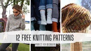 12 FREE Knitting Patterns perfect for beginner knitters | Twin Stitches Designs Knitting Podcast