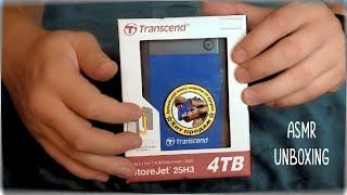 ASMR Unboxing Transcend Portable hard drive StoreJet 25H3 - 4TB -  ASMR tapping sounds