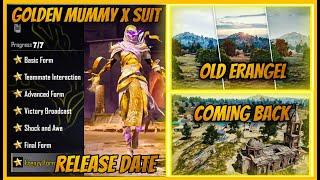OLD ERANGEL COMING BACK AND RELEASE DATE / GOLDEN MUMMY X-SUIT FIRST LOOK / 3.2 UPDATE ( BGMI )