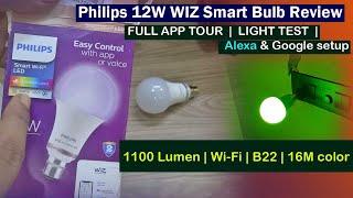 Philips 12Watt WIZ Smart Wi-fi LED Bulb ◘ 1100 Lumen ◘ Setup & Test ○○ Alexa & Google Configuration