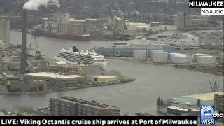 LIVE: News Chopper 12 is giving us a bird's eye view as the largest cruise ship on the Great Lake…