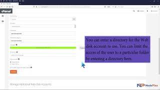 How to Create an Additional Web Disk Account in cPanel with NodePlex