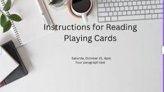 Introduction to Reading Playing Cards