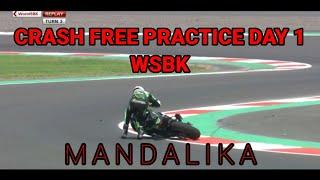 crash.!! hari pertama free practice wsbk mandalika | #wsbkmandalika #freepracticeday1