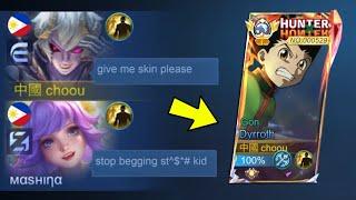 DYRROTH "NO SKIN" PRANK IN RANKED!! DYRROTH GON NEW SKIN GAMEPLAY!! (he cry) - Mobile Legends