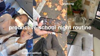 chill after school night routine  study vlog