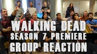 The Walking Dead - Season 7 Premiere - GIANT GROUP REACTION | Glenn and Abraham scene