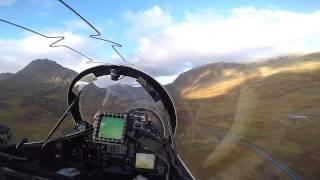 Low Flying through a Valley in a Fighter Jet