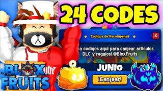 24 CODIGOS DE BLOX FRUITS CODES ROBLOX *JUNIO*