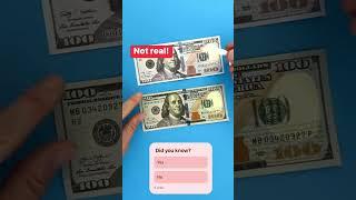 How to know if a $100 bill is real? #fakemoney #tips #tricks #shorts #shortvideo #billshock #parati