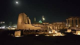 Night time views & prayer calls, Luxor Temple, Egypt