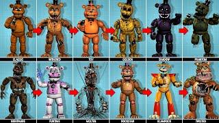 All types of Freddy Fazbear | Five Nights at Freddy's Animatronics Encyclopedia 1