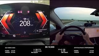 BMW i4 M50 vs Tesla Model 3 Performance | 0-100 | 0-200 | Acceleration | Top Speed