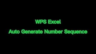 WPS Office (Excel): Auto Arrange Number Sequence “=ROW()-1”