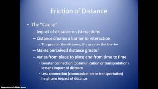 AP Human Geography - Friction of Distance and Distance Decay