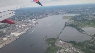 Airplane Landing at TF Green Airport Providence RI during Summer. 4k Quality