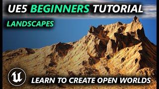 Unreal Engine 5 Landscape Beginner Tutorial - Learn to create Open Worlds (Free Material available)