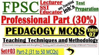 FPSC Pedagogy All MCQs for Lecturer Test | Teaching Techniques and Methodology FPSC MCQs InfoUstaad