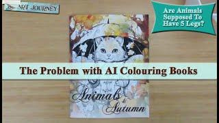 The Problem with AI Colouring Books || Animals in Autumn Colouring Book Flipthrough