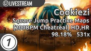 Cookiezi | Square Jump Practice Maps [200BPM t+pazolite_cheatreal [AR10] +HD,HR 98.18% 4xMiss