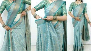 Beginners saree draping tutorial | easy saree draping with perfect pleats | sari draping idea