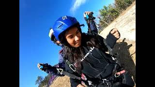 Paragliding in Nagarkot, Nepal on December 28, 2022.  Beautiful mountain views.