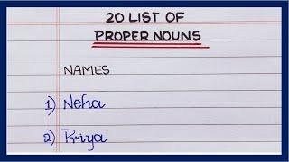 List of Proper Noun in English | 20 Proper Nouns | 10 Proper Nouns