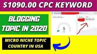 $1090 00 High Cpc Keyword For Blogging IN 2020: The Best AdSense Niches Blogging in the USA Country?