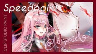 [Speedpaint] Let's draw ZeroTwo with Strelitzia (with no screen tablet)  Asunicha