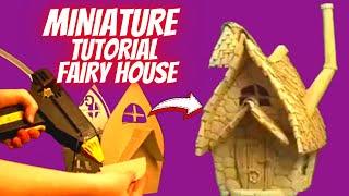 DIY MINIATURE TUTORIAL: FAIRY HOUSE - DIY Fairy House Cottage Using Cardboard