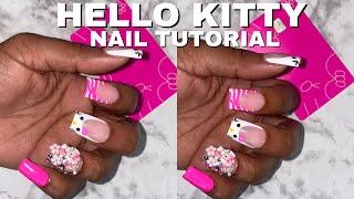 DIY Hello Kitty Press On Nails | Easy Nail Art Tutorial