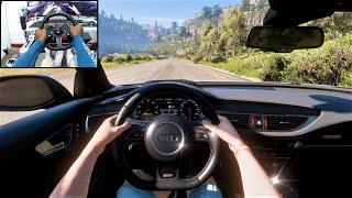 Audi RS7 Sportback | Forza Horizon 5 | Cockpit View ( Interior View Drive ) Logitech g29 GamePlay