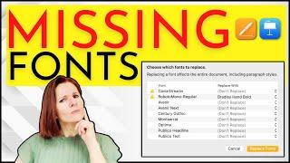 How to Resolve the Missing Fonts Error Message in Page or Keynote || Download & Install New Fonts