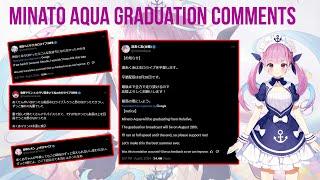 Holomems Comments About Minato Aqua Graduation on Twitter