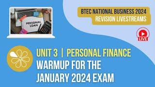 Personal Finance Exam Warmup | Live Revision for BTEC National Business Unit 3 (2024 Exams)