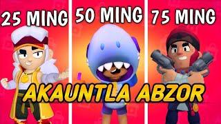 BRAWL STARS 25MIN VS 50MIN VS 75MIN AKAUNDGA ABZÒR UZBEKCHA