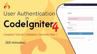 CodeIgniter 4 Authentication |  Login, Register & Filters | Codeigniter 4 tutorial [HD]