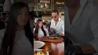 Nusret Gökçe, nicknamed Salt Bae, is a Turkish butcher, chef, and restaurateur