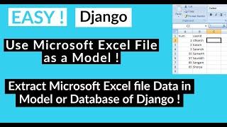 Use Microsoft Excel File as a Model or Convert Excel file Data in Model or Database of Django