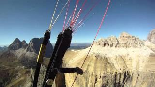 Paragliding Dolomites, the Alps, Italy, September 2011