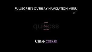 Custom Fullscreen Overlay Navigation Menu (CSS/JS).