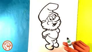 How to Draw Papa Smurf - Easy Pictures to Draw