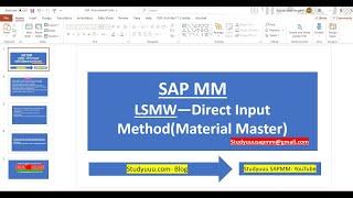 SAP MM- LSMW(Legacy System Migration Workbench) Method to upload Material master for All SAP Viewers