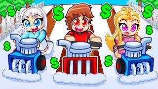 Roblox Snow Blowing Simulator With MY CRAZY FAN GIRLS...