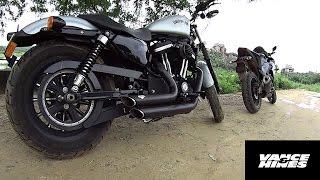 SUPER LOUD!!! Sportster Iron 883 Vance&Hines Short Shots Staggered Exhaust Note | Flyby